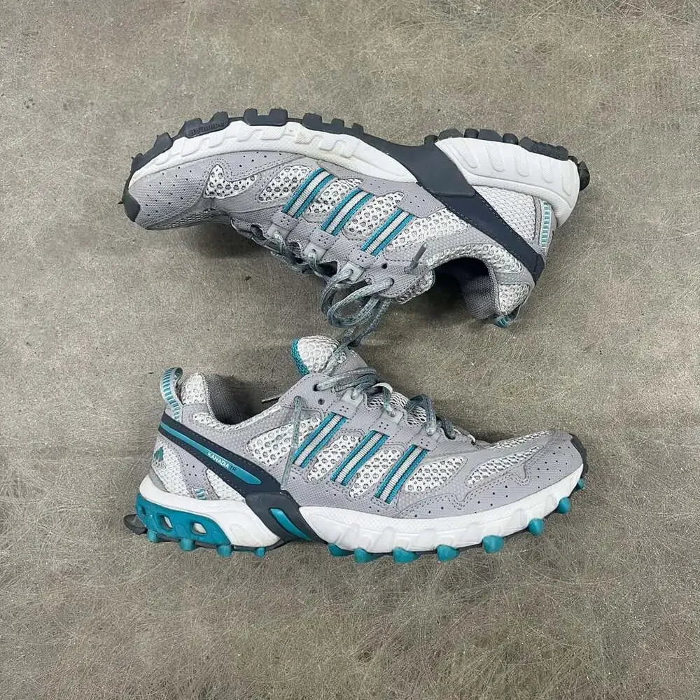 Adidas Kanadia TR Hiking Shoes Gray Blue Adiwear
